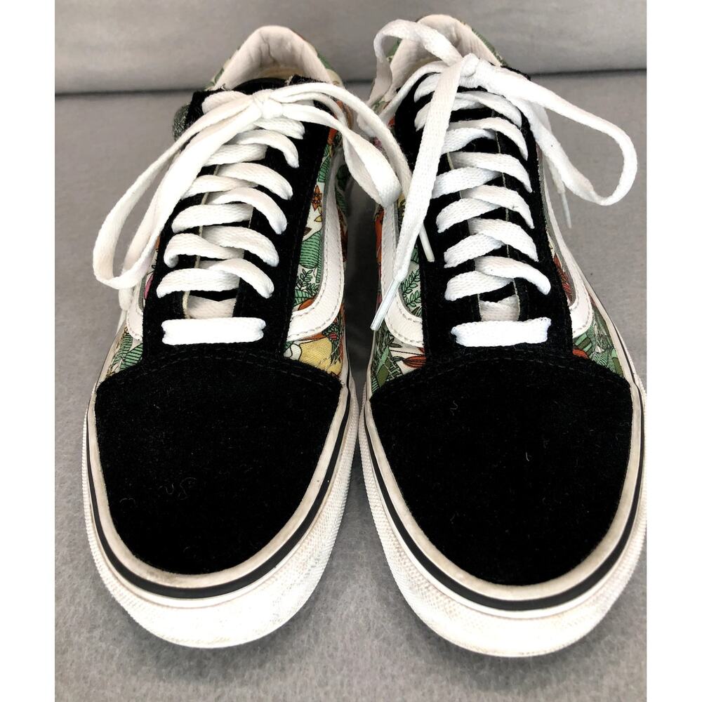 Vans Tropical Floral Canvas Suede Sneakers Womens Sz 8.5 Classic Old Skool - Picture 2 of 12